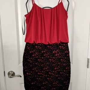 Red and black dress